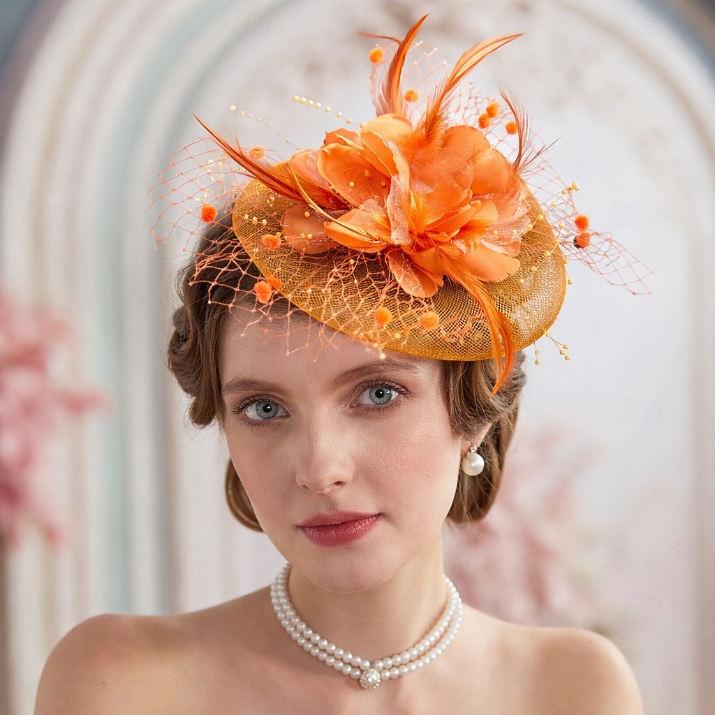 Derby Fascinator Gentlewoman Floral Fancy Dress Unisex Masquerade Tea Party Ascot Horse Racing Festival Adults' Headpiece 2026 - $27.99 –P1