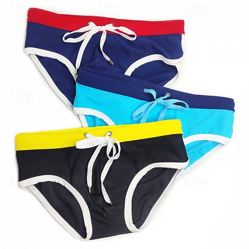 Per uomo Costume da bagno Costume da Bagno Slip mare Tinta unita Coulisse Asciugatura Rapida Elastico Traspirante Pantaloni Surf Sport Acquatici Nuoto Estate del 2026 a $15.49 –P10