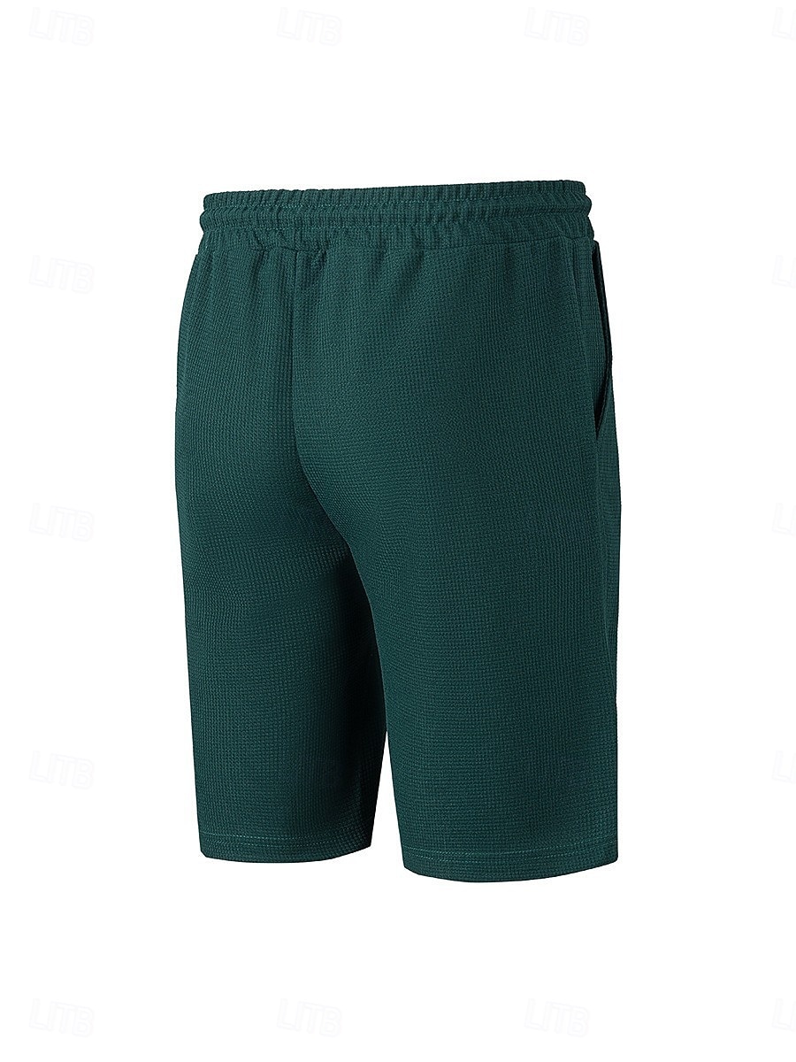 Homens Calções Waffle Calção Shorts de verão Shorts casuais Com Cordão Bolsos Cintura elástica Tecido Conforto Respirável Curto Ao ar livre Férias Verão Desporto Casual Vinho Micro-Elástica de 2026 por $18.99 –P14