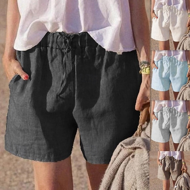 Per donna Finto cotone e lino Chinos Shorts Pantaloncini Estivi Vacanza Moda Streetwear Corto Vita Alta Semplice Tasca Fascia Elastica Comodo Morbido Confortevole Elasticizzato All'aperto Streetwear del 2026 a $19.99 –P1