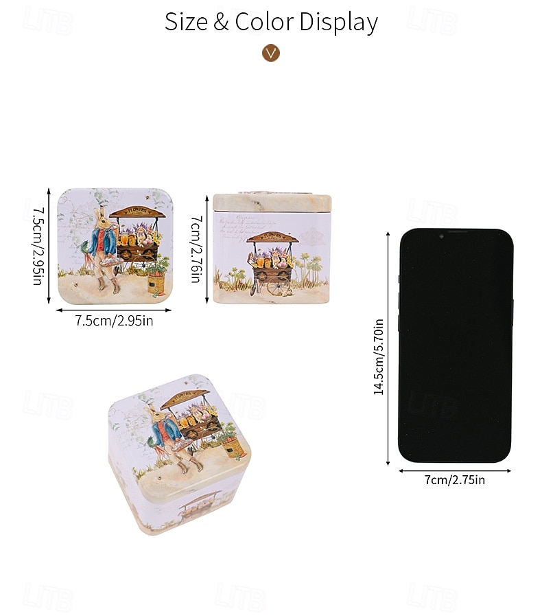 1 шт. жестяная коробка в виде пасхального кролика, металлическая подарочная коробка для конфет и печенья в виде кролика, декоративный контейнер для хранения пасхальных яиц, пустая коробка для упаковки 2026 - $9.99 –P3