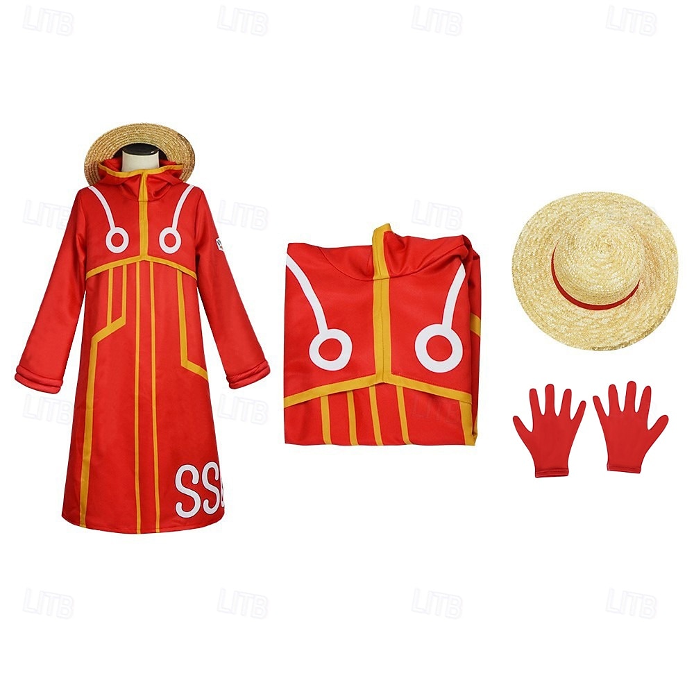 Aventurero del océano Pirata Luffy Pirata del Sombrero de Paja Animé Traje de cosplay Accesorios Trajes De Cosplay Víspera de Todos los Santos Carnaval Mascarada Chaqueta Guantes Sombrero Para Hombre 2026 - $57.99 –P5