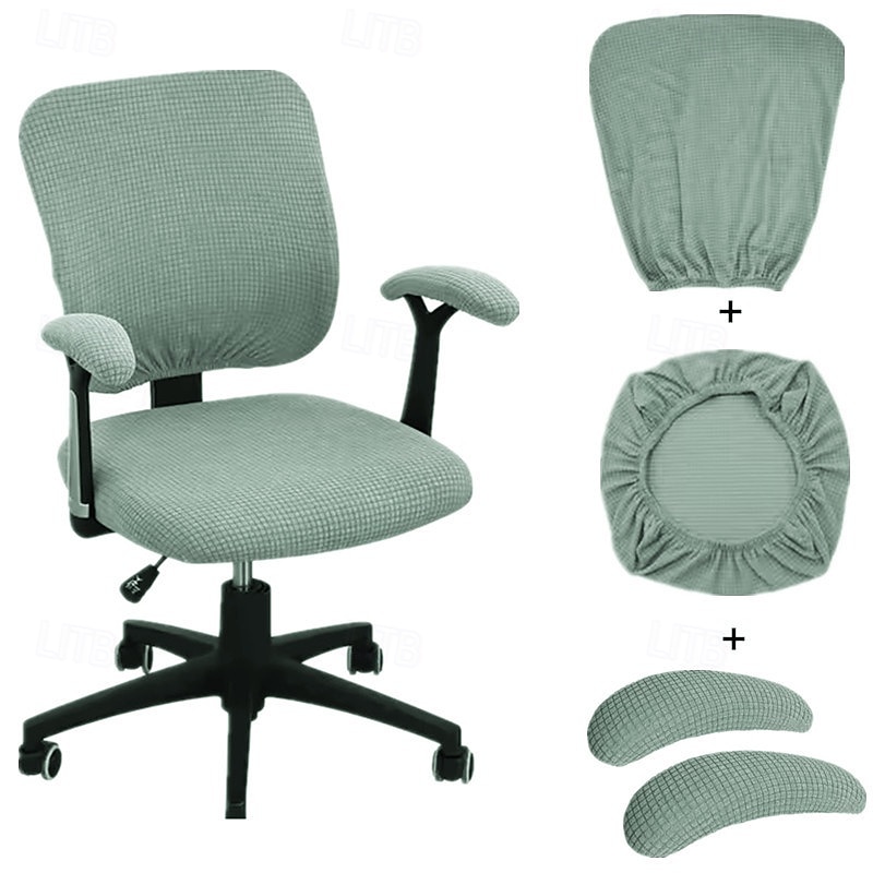 4PCS 1set Stretch Chair Cover Set Elastic Seat Cushion Backrest and Armrest Covers Non Slip Slipcovers for Office Computer Desk Dining Chair 2026 - $15.49 –P8