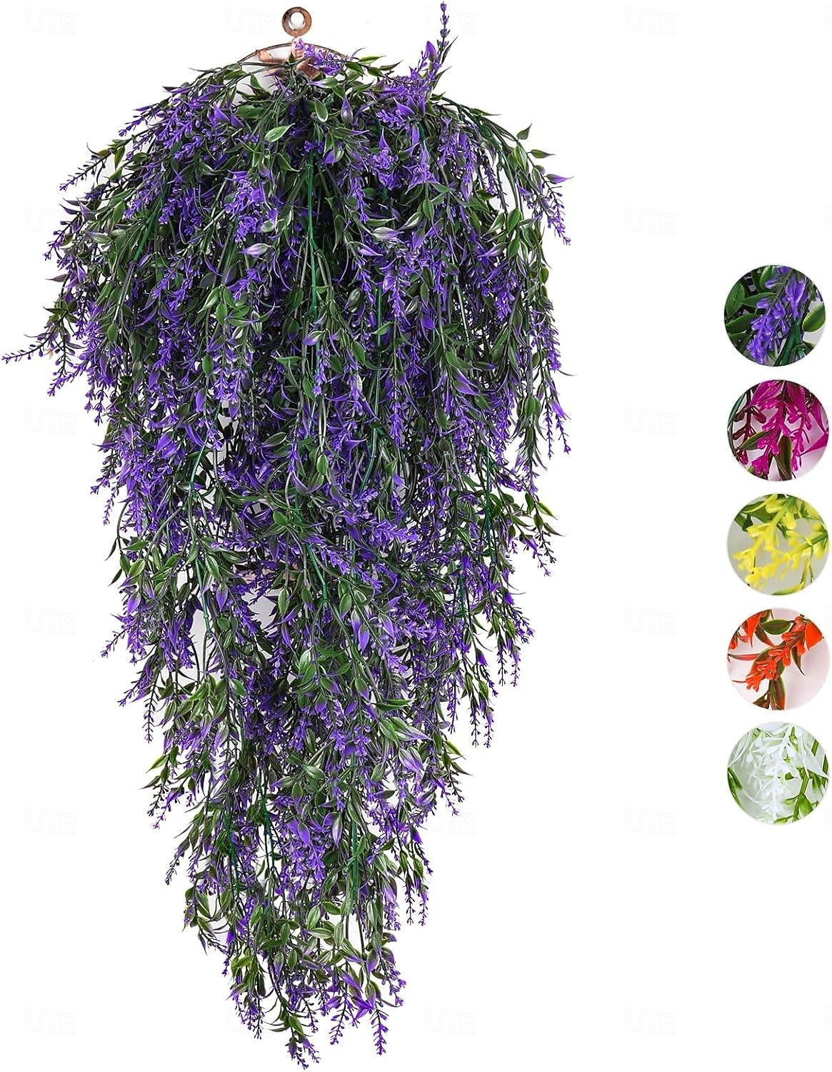Conjunto de 4 arranjos de flores artificiais para pendurar, trepadeiras artificiais para exterior, resistentes aos raios UV, decoração de fundo para jardim, varanda, janela, pátio, vasos suspensos, de 2026 por $21.99 –P1