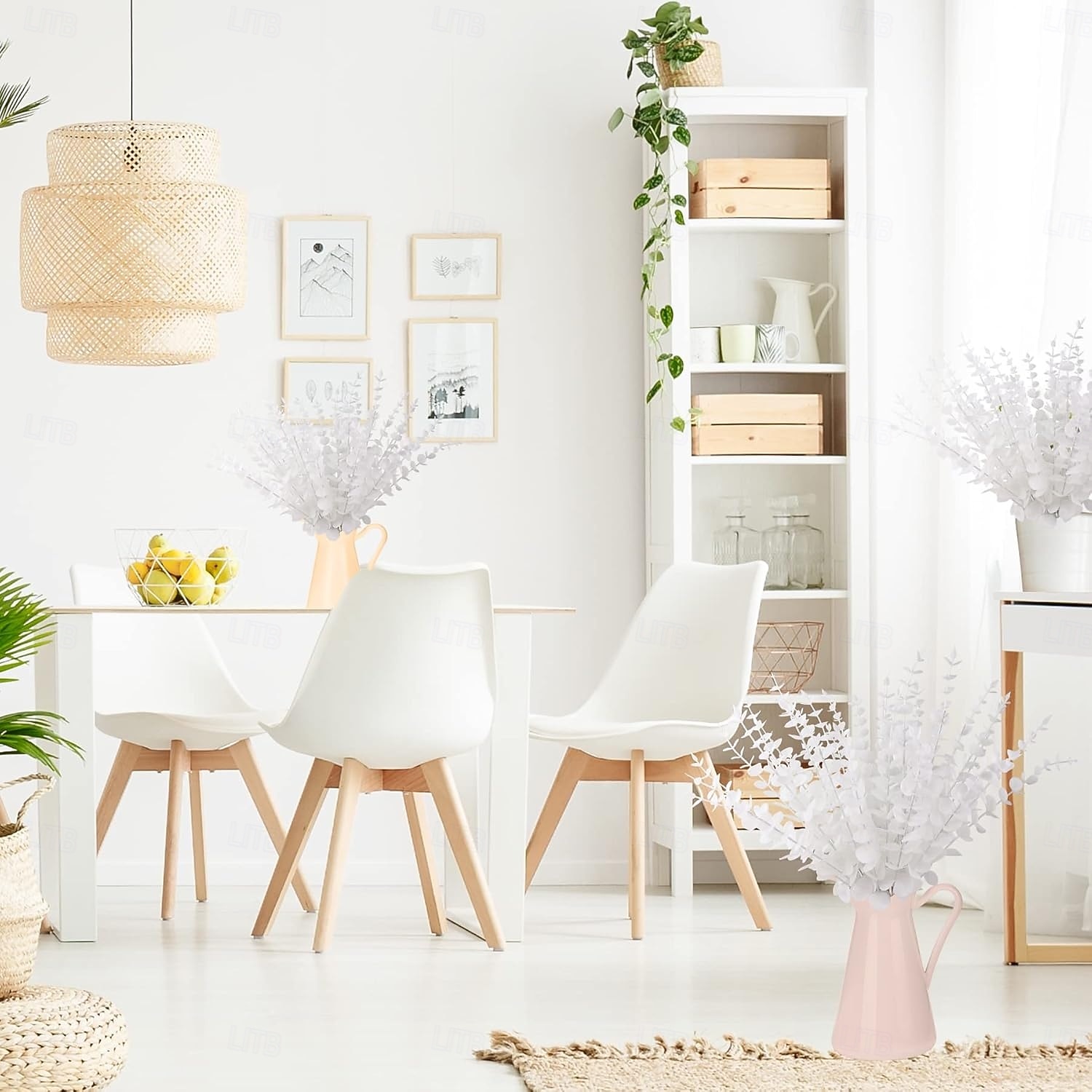 24 hastes artificiais de eucalipto branco, folhas e galhos de eucalipto de 38 cm (15 polegadas) para buquê de casamento e decoração de casa. de 2026 por $17.49 –P7