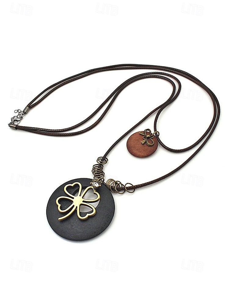 Women's St. Patrick's Day Green Shamrock Necklace in Wood and Alloy, Festive Multi-Color Irish Accessories for Women, Perfect for Holiday Parties and Parades. 2026 - $11.99 –P7