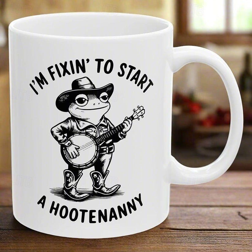 Tazza regalo divertente, sto per iniziare una festa, divertente rana western, tazza da caffè unica per gli amanti del western e della campagna. del 2026 a $16.99 –P2