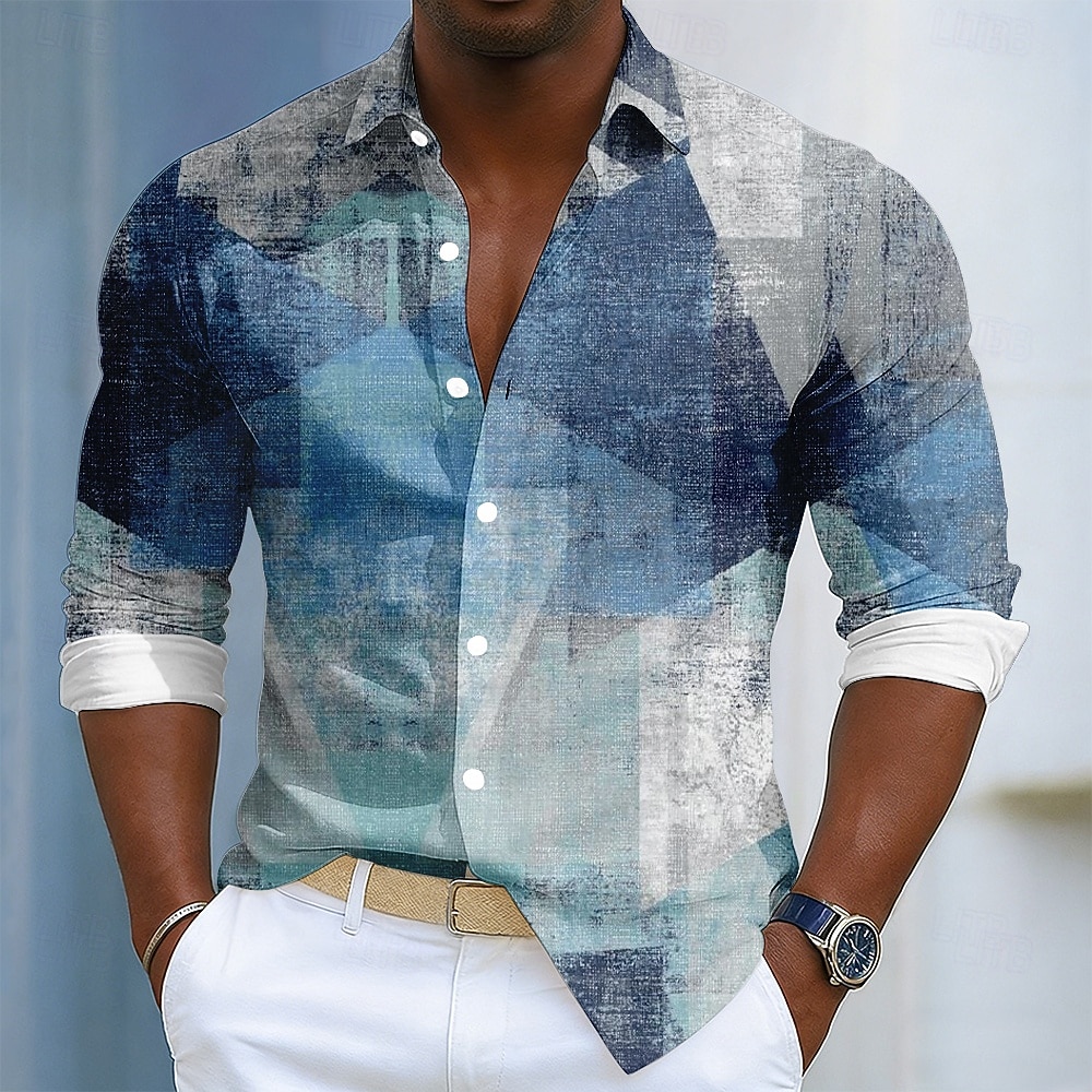 Per uomo Blocco di colori Patchwork Colore sfumato Camicia Camicia con Bottoni Manica Lunga Moda Casual Quotidiano All'aperto Abbigliamento casual alla moda Primavera Autunno Collo ripiegato Stampa del 2026 a $27.99 –P1