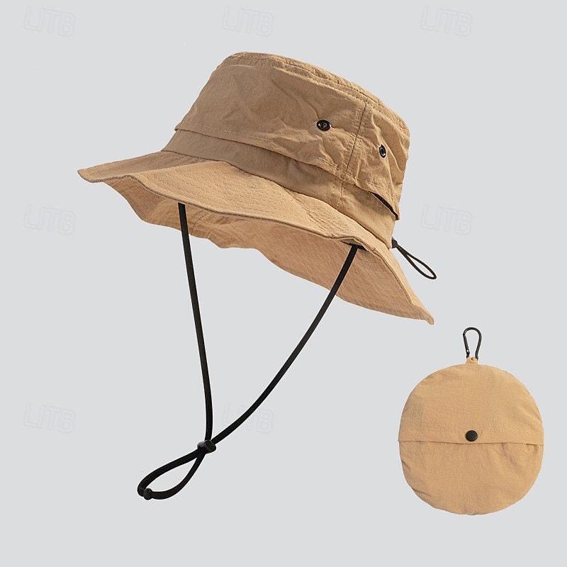 Unisex Bucket Hat Black Navy Blue Tactel Ruched Drawstring Adjustable Sports & Outdoors Casual Outdoor Solid Color Sun Protection Sunscreen 2026 - $9.49 –P11