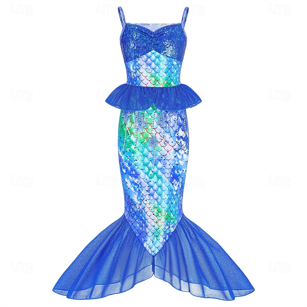 Sirena Principessa Sirena Vestito Costume per festa a tema Cosplay for Ragazze Bambini Carnevale Mascherata Feste Ferie del 2026 a $23.99 –P3