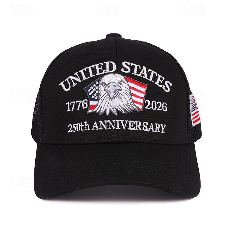 Gorra de malla con bordado del 250.º aniversario de EE. UU., gorra vintage de béisbol de Estados Unidos, gorra con águila patriótica del 250.º aniversario. 2026 - $21.99 –P2