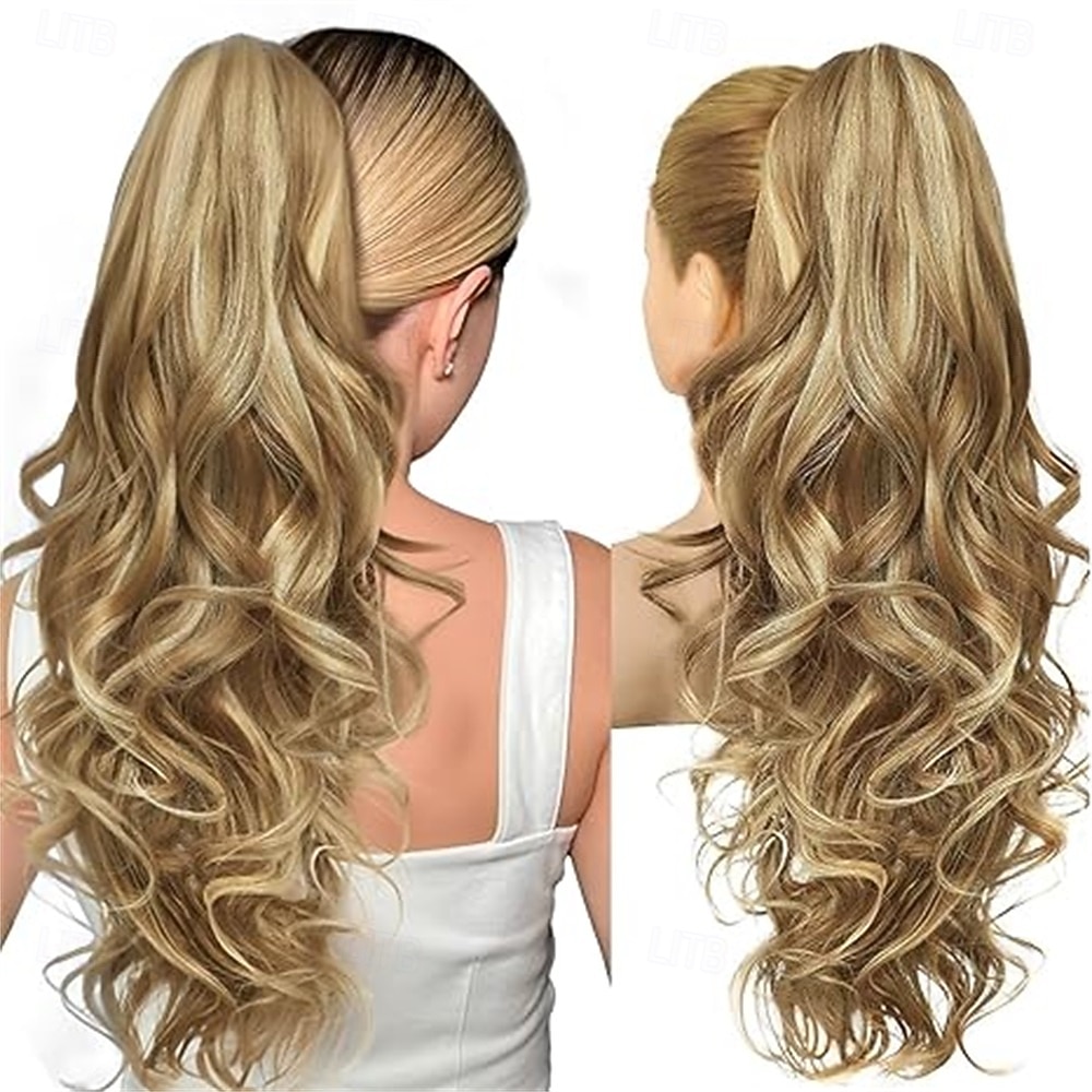 24 tuuman pitkä laineikas poninhäntäpidennys, viininpunainen ombre-kynsipidike, pitkä kihara laineikas viininpunainen poninhäntäpidennys, leukaklipsillä varustettu poninhäntäpidennys naisille, 24 2026 - $22.99 –P2