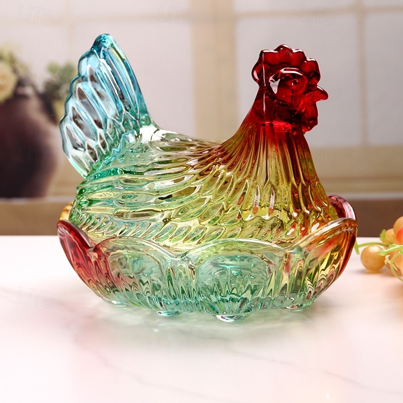 Potes de vidro cristal reutilizáveis em formato de galinha com tampas, ideais para guardar doces, frutas secas, salgadinhos ou como decoração de mesa. Também podem ser usados como prato para servir de 2026 por $62.99 –P1