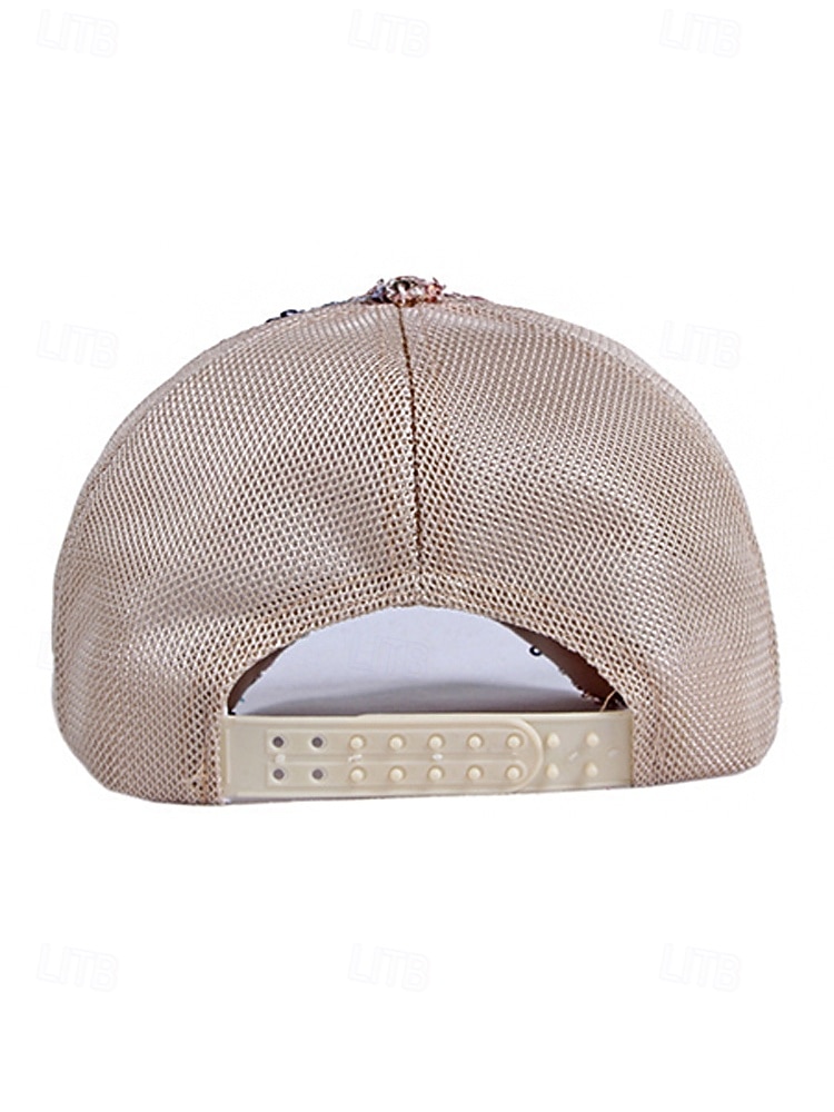 Boné feminino multicolorido estilo boho com lantejoulas, poliéster respirável, perfeito para férias e uso casual no dia a dia. de 2026 por $11.99 –P9