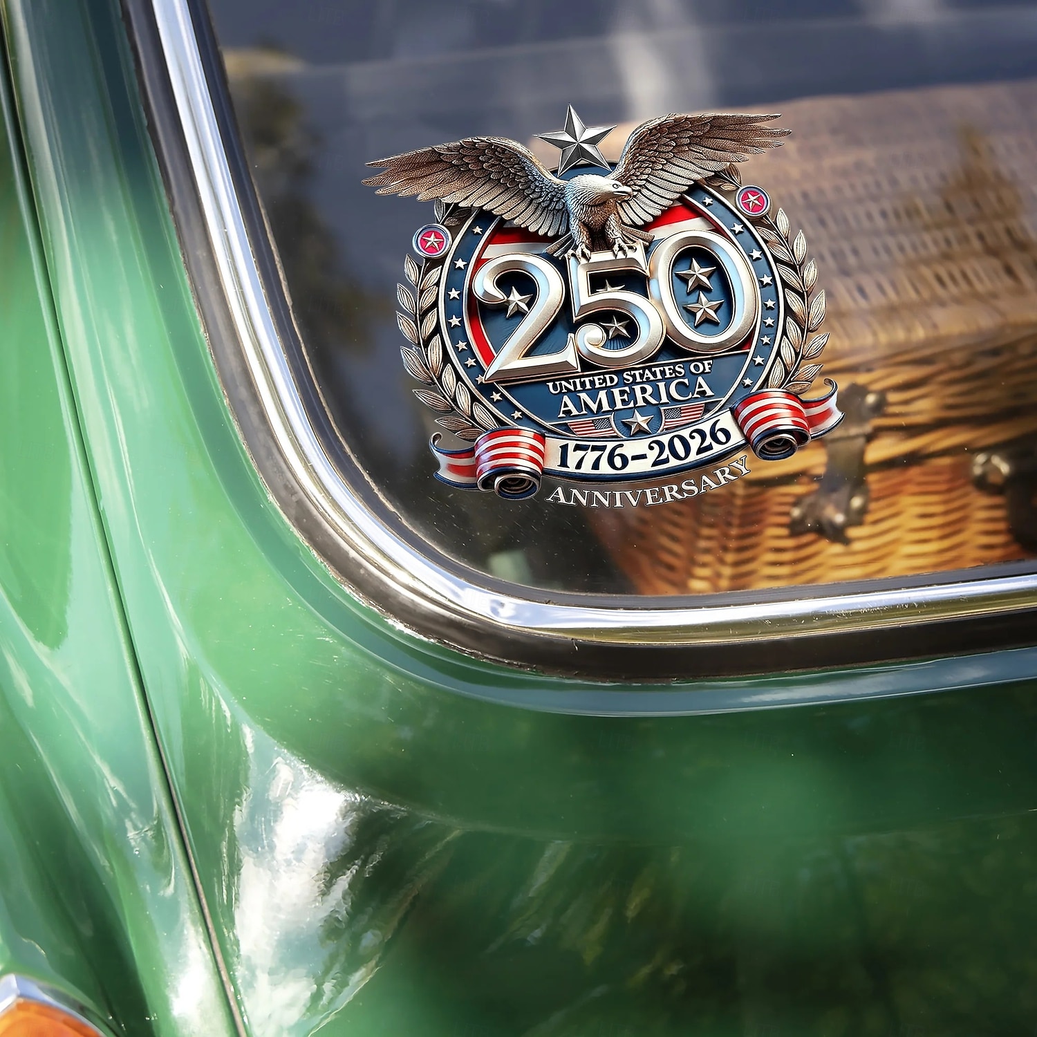 hazafias amerikai sasok 250. évfordulós autóablak matrica, Amerika félszázados évfordulója 1776-2026 sas matricák, USA függetlenségi zászló matricák, tartós vinil matricák autóablakba 2026 - $9.99 –P1