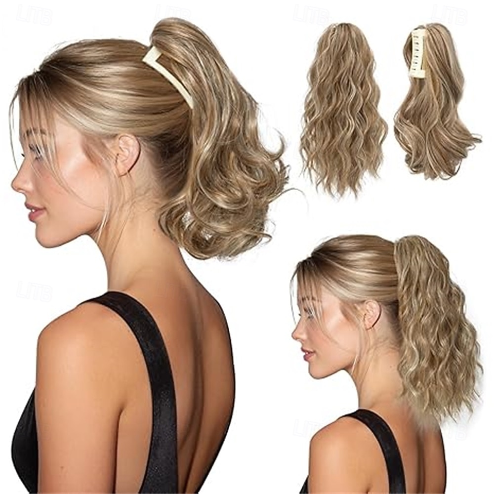 2 PCS Ponytail Extensions Claw Clip Short Pony Tails Wavy Curly Synthetic Hairpieces for Women 12 Inch 14Inch Set 2026 - $33.99 –P9