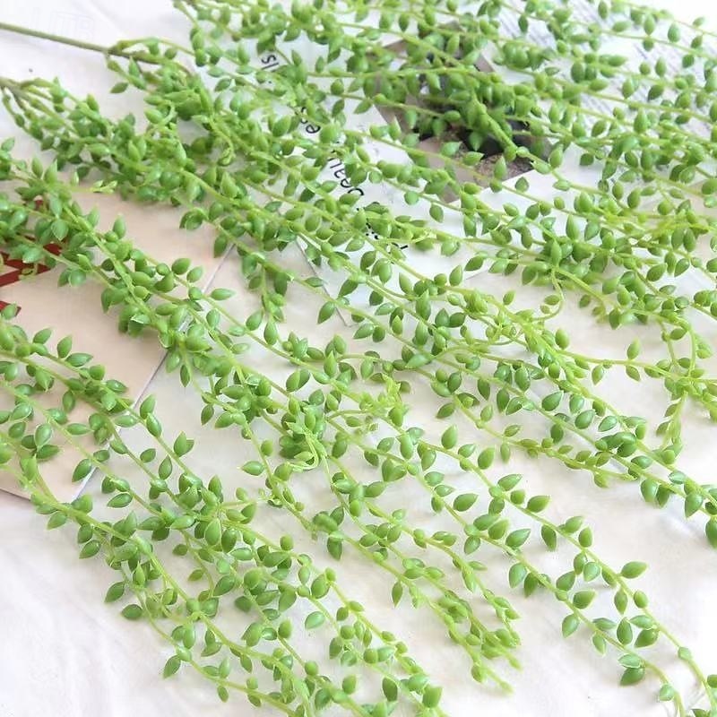 6 ks umělých perlových šňůrek, závěsné rostliny, imitace sukulentních popínavých rostlin, nástěnná zeleň na pozadí pro domov, svatbu &venkovní dekorace 2026 - $21.99 –P6
