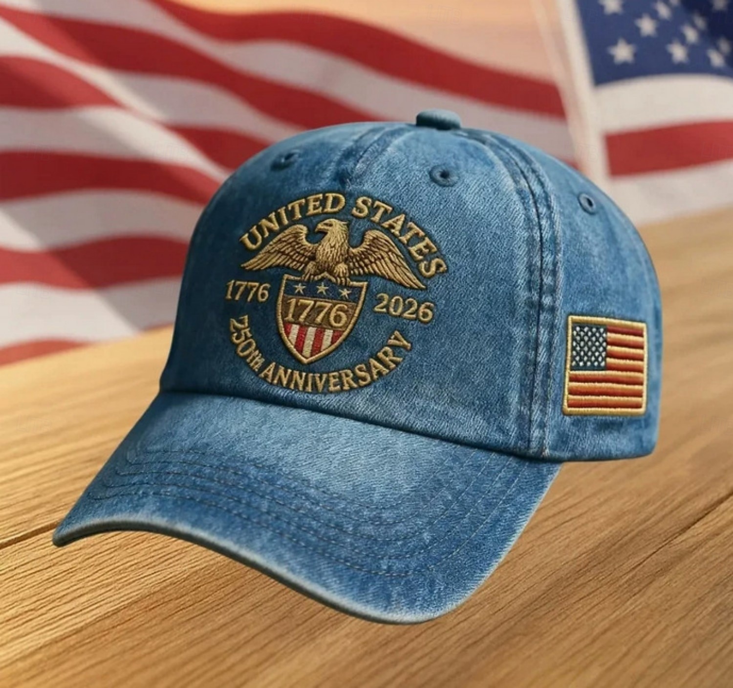 Șapcă patriotică brodată cu aniversarea a 250 de ani a Statelor Unite, sărbătoare a Zilei Independenței, design cu steagul SUA, cadou patriotic perfect pentru bărbați și femei, semi-cincicentenar 2026 - $21.99 –P4