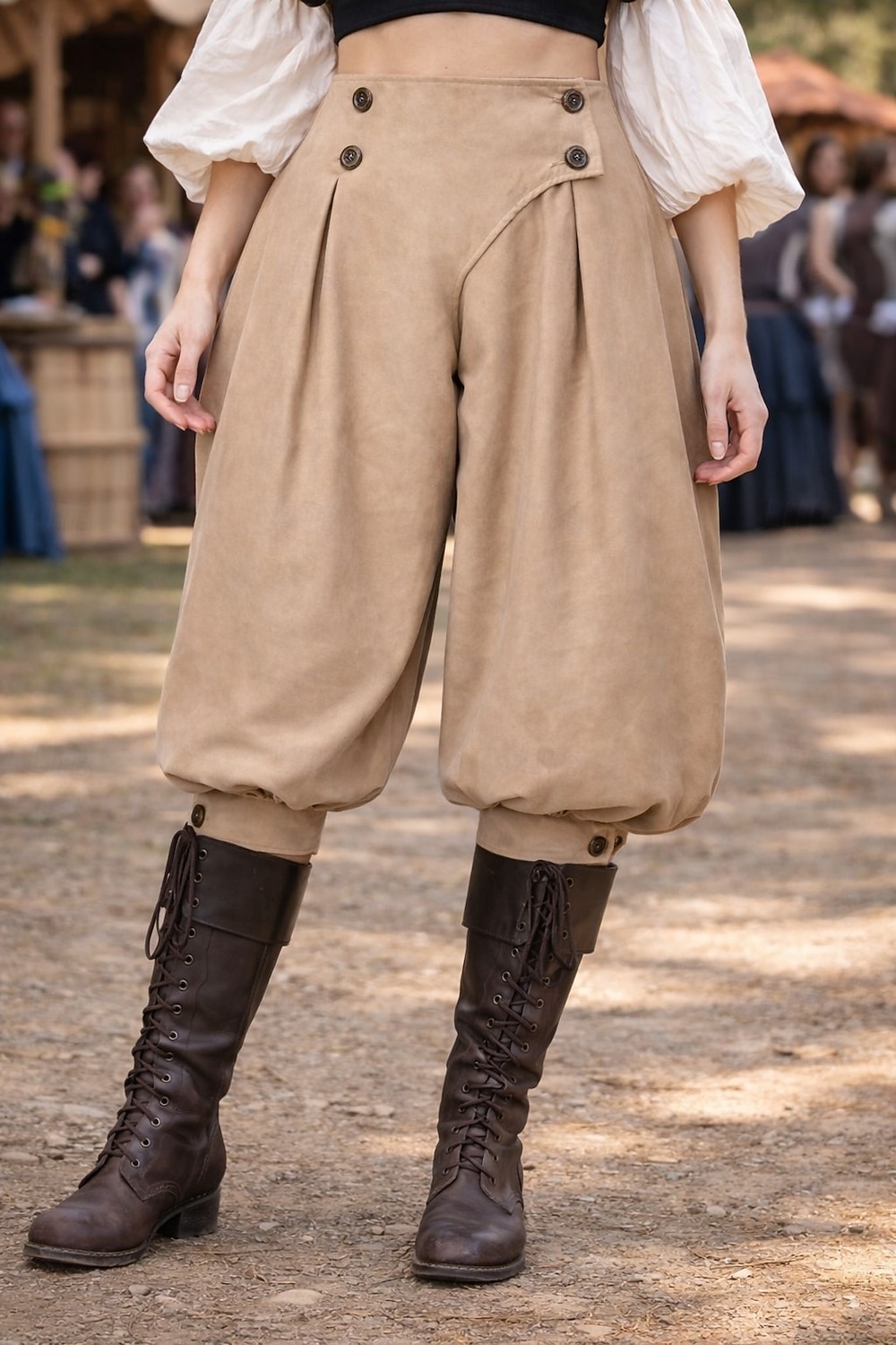 Mittelalterlich Renaissance Steampunk Piratenhose Pirat Kostüm Damen Vikinger Seeräuber Fantasie Leistung LARP Renaissance-Messe Erwachsene Hose Frühling 2026 - $42.99 –P1