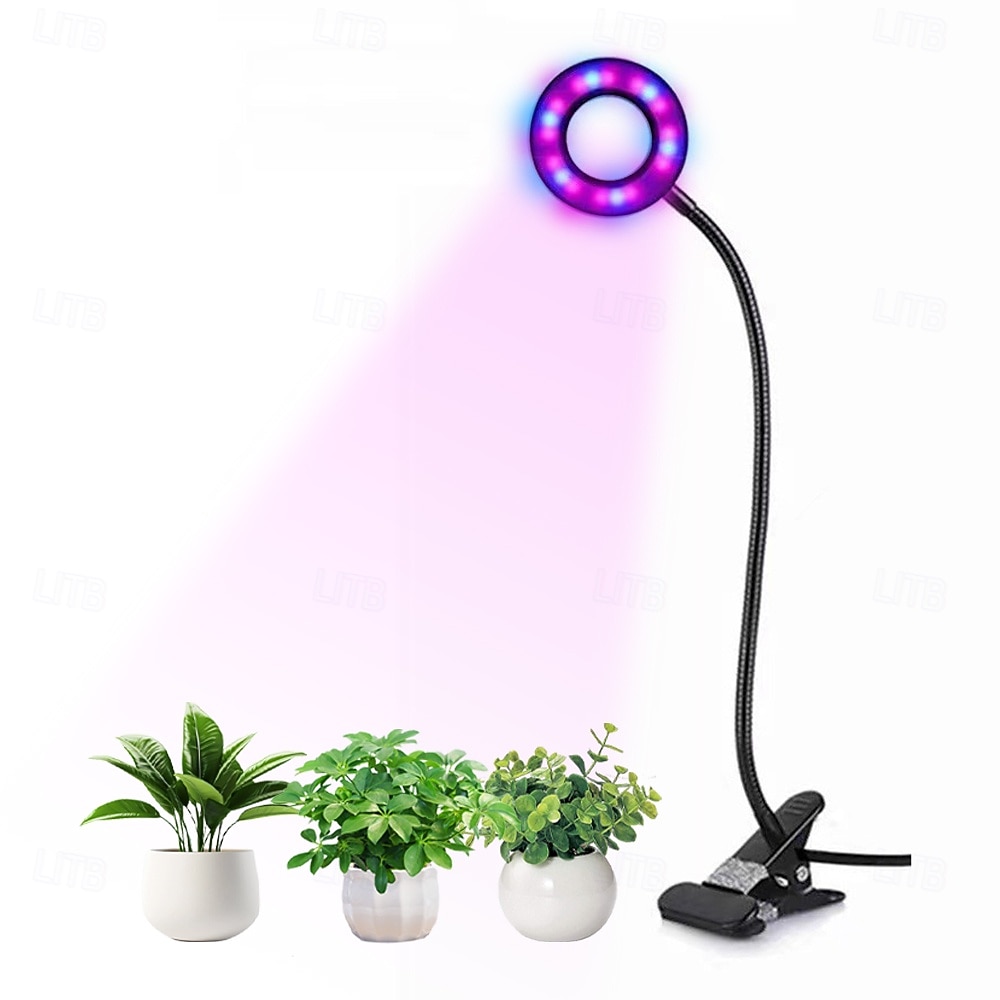 Luminária de LED para cultivo de plantas com 1/2/3/4 LEDs, espectro completo, 48 LEDs, temporizador, brilho ajustável, alimentação USB 5V, ideal para plantas de interior, hidroponia, hortaliças, de 2026 por $18.49 –P5