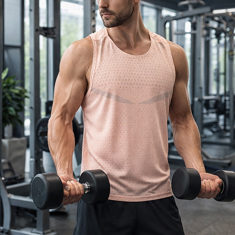 Herren Einfarbig Lauf-T-Shirt Kompressionsshirt Sportshirt Sporttop Sommer Ärmellos Schnelltrocknend Feuchtigkeitsableitend Atmungsaktiv Fitnesstraining Gehen Joggen Blau Schwarz Weiß Sportbekleidung 2026 - $18.99 –P4