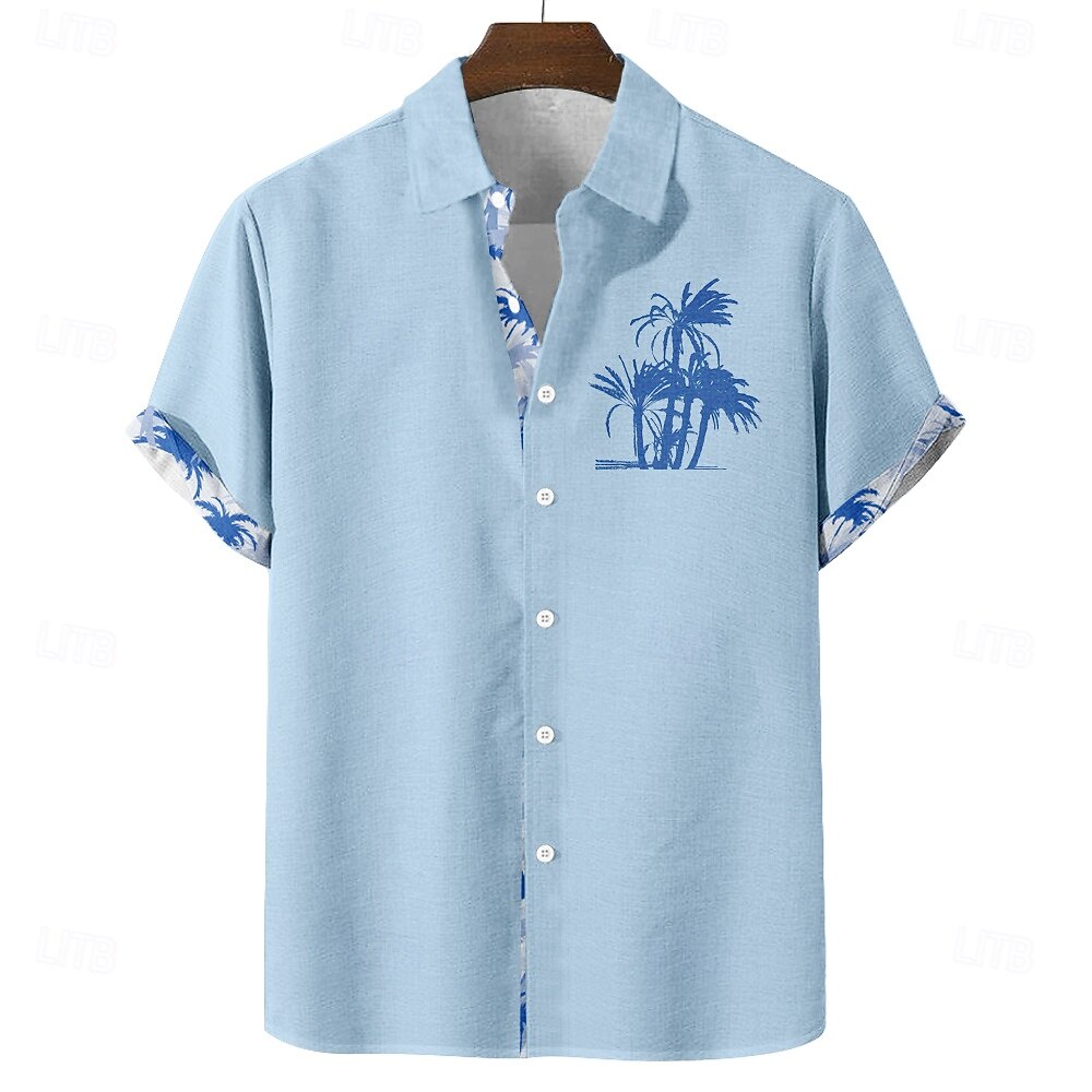 Bărbați Copac de cocos Plante tropicale Cămașă hawaiană Camașă cu nasturi Cămașă Aloha Manșon scurt Hawaiană Vacanță Concediu Costum de plajă Vară Primăvară Răsfrânt Imprimare 3D Cămașă de in 2026 - $25.99 –P1