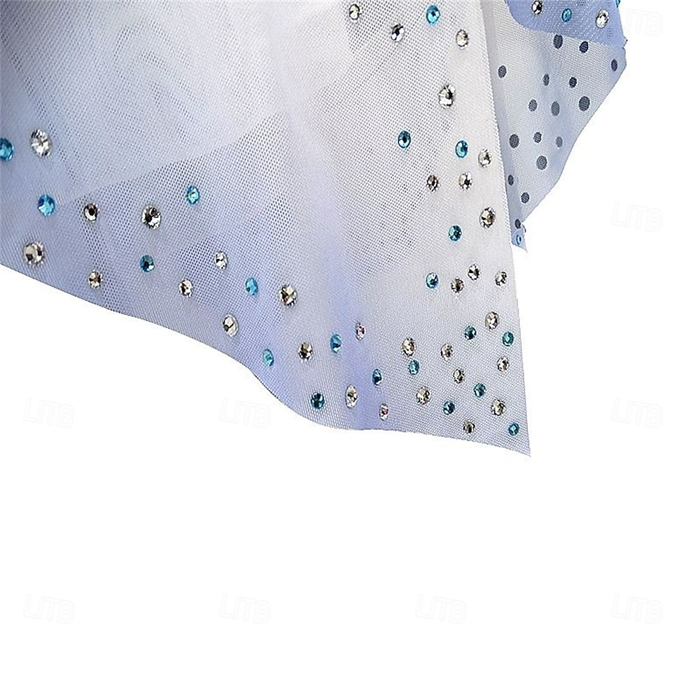 Abito da pattinaggio artistico Ragazze Pattinaggio sul ghiaccio Vestito Azzurro cielo Patchwork Orlo asimmetrico Elasticizzato Allenamento Competizione Vestiti da pattinaggio sul ghiaccio Classico del 2026 a $224.19 –P6