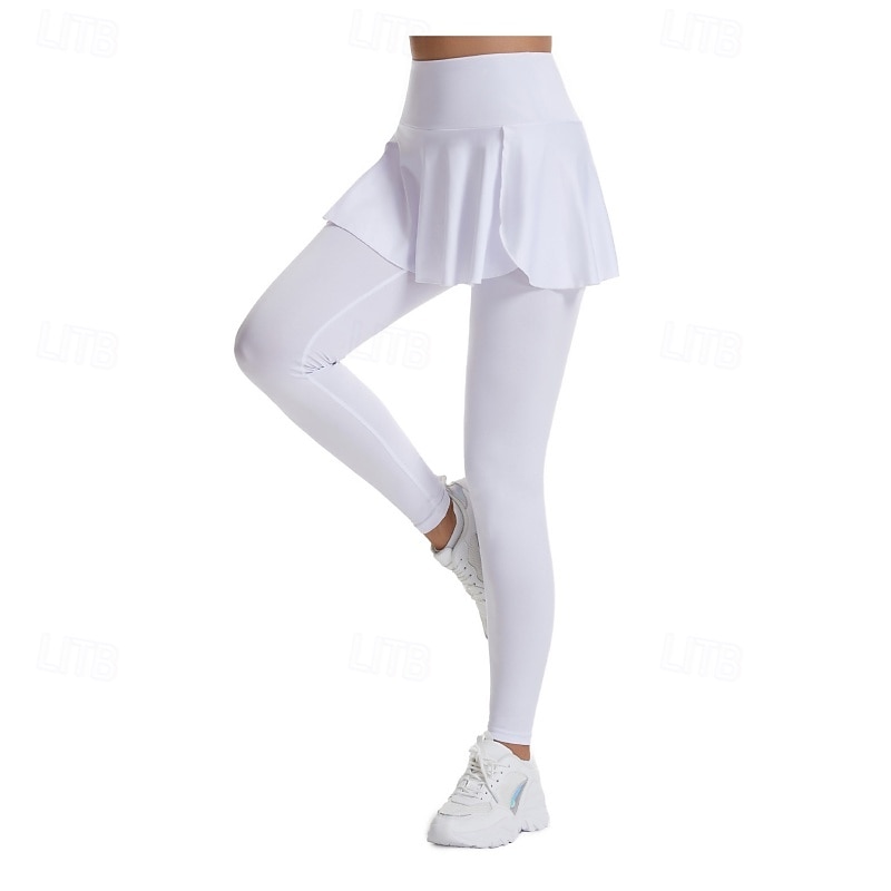 Women's Solid Colored Casual Skirt Tennis Skort Tennis Skirt with Leggings Sport Skirt Pocket High Waist Quick Dry Breathable Tennis Golf Pickleball Skirt Bottoms Black White Tennis Clothing 2026 - $21.99 –P7