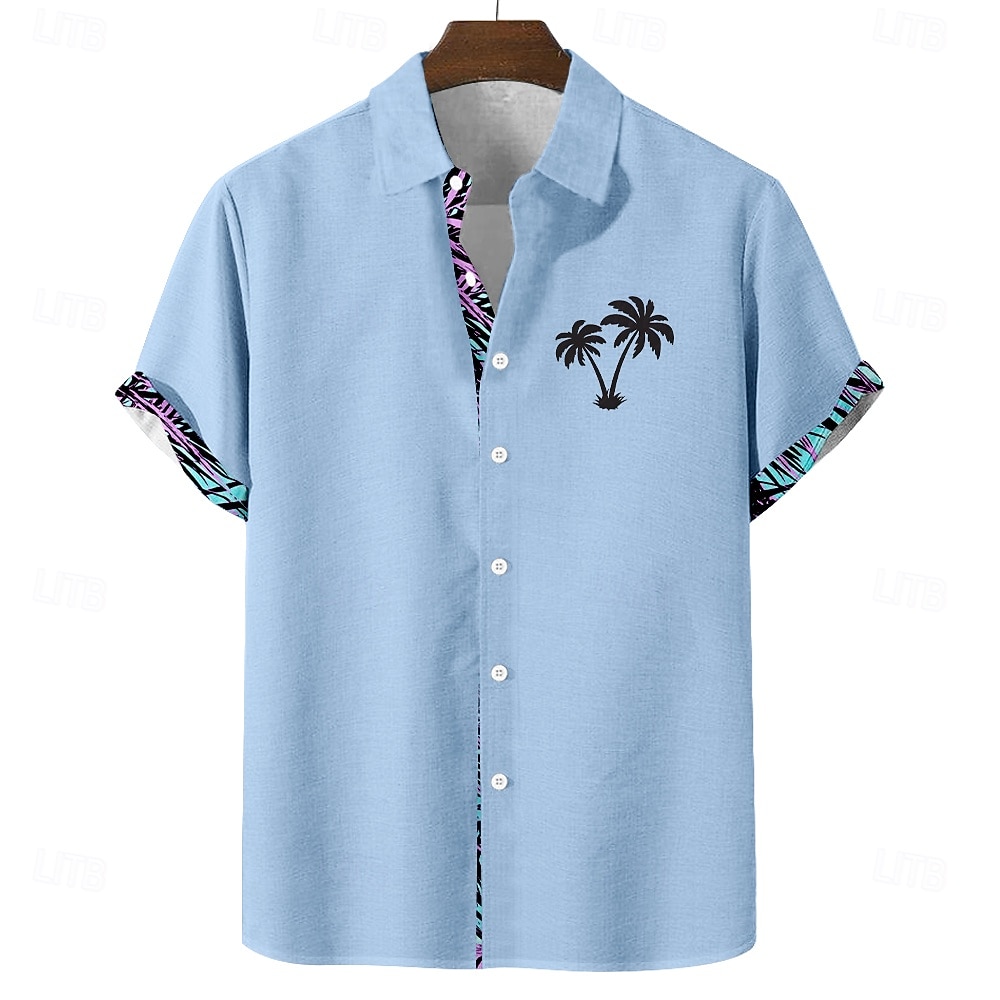Men's Coconut Tree Tropical Plants Summer Hawaiian Shirt Button Up Shirt Aloha Shirt Short Sleeve Hawaiian Vacation Holiday Beach Wear Summer Spring Turndown 3D Print Linen Like Shirt Blue Pink Green 2026 - $25.99 –P3