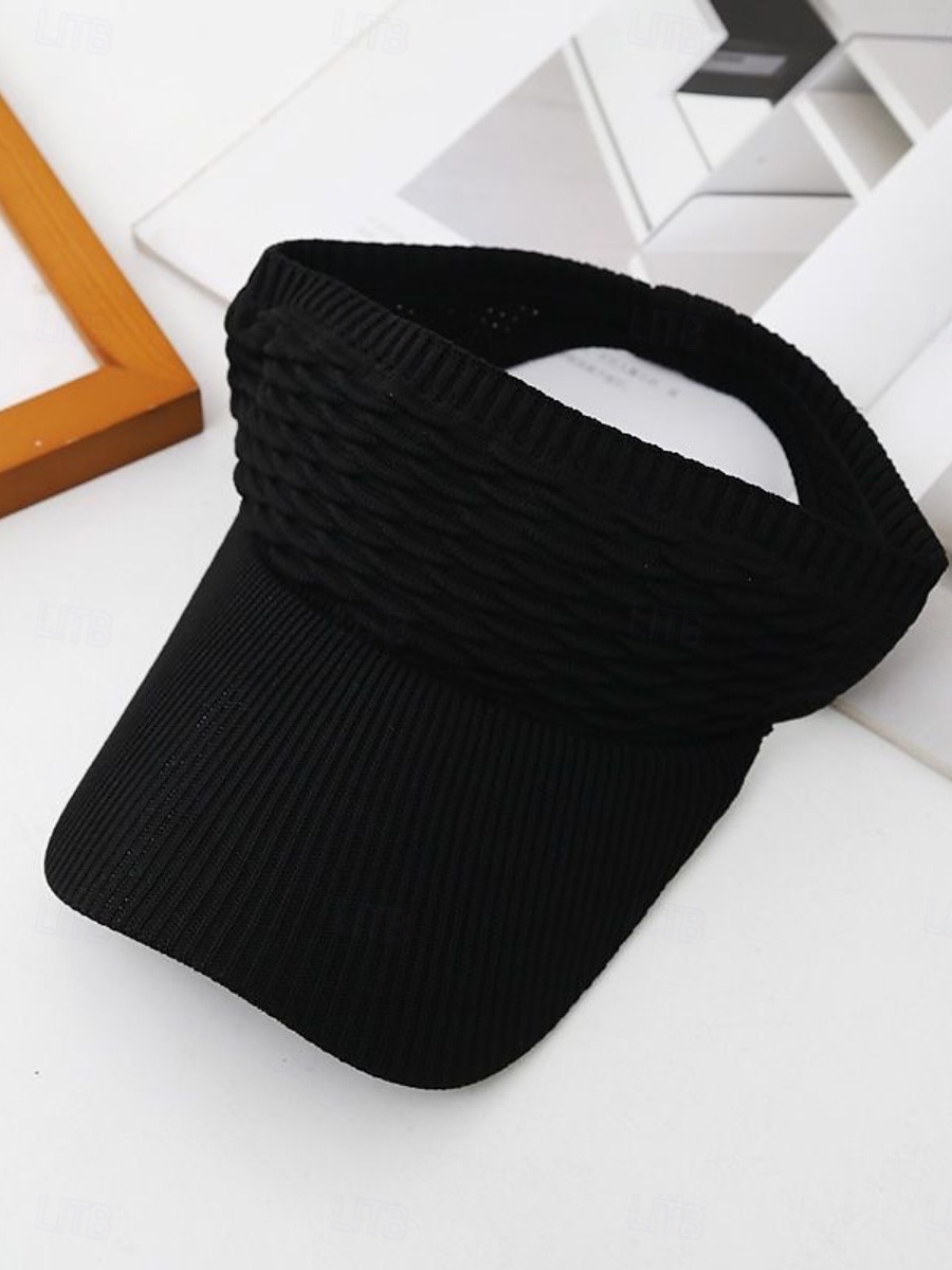 2026年 女性用 帽子 日よけ帽 日焼け防止 アウトドア ストリート 週末 ニット ピュアカラー  コレクション – $4.99 –P5