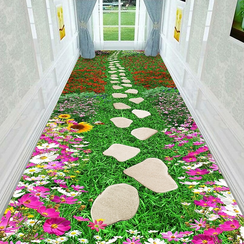 Loperkleed met 3D optische illusie, 2D plat bedrukt tapijt voor woonkamer, slaapkamer, volledige dekking, hal, gang, aanpasbare vloermat, antislip keukendeurmat 2026 - $8.99 –P11