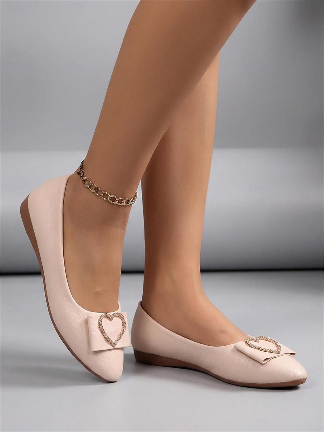 Sapatilhas pretas de bico fino para mulheres com fivela de coração de strass – sapatos confortáveis com laço, ideais para o trabalho, deslocamentos e uso diário. de 2026 por $19.99 –P3