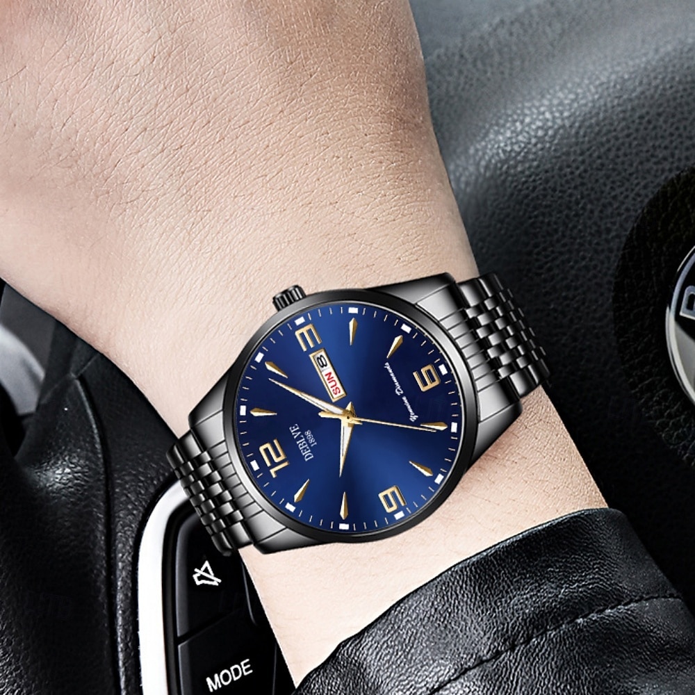 ساعات رجالية، ساعات رجالية فاخرة وجذابة مزودة بوظائف التاريخ والتقويم، وشاشة مضيئة، ساعات رجالية أنيقة وعصرية، أفضل إكسسوارات الرجال، والخيار الأمثل للهدايا 2026 - $21.99 –P3