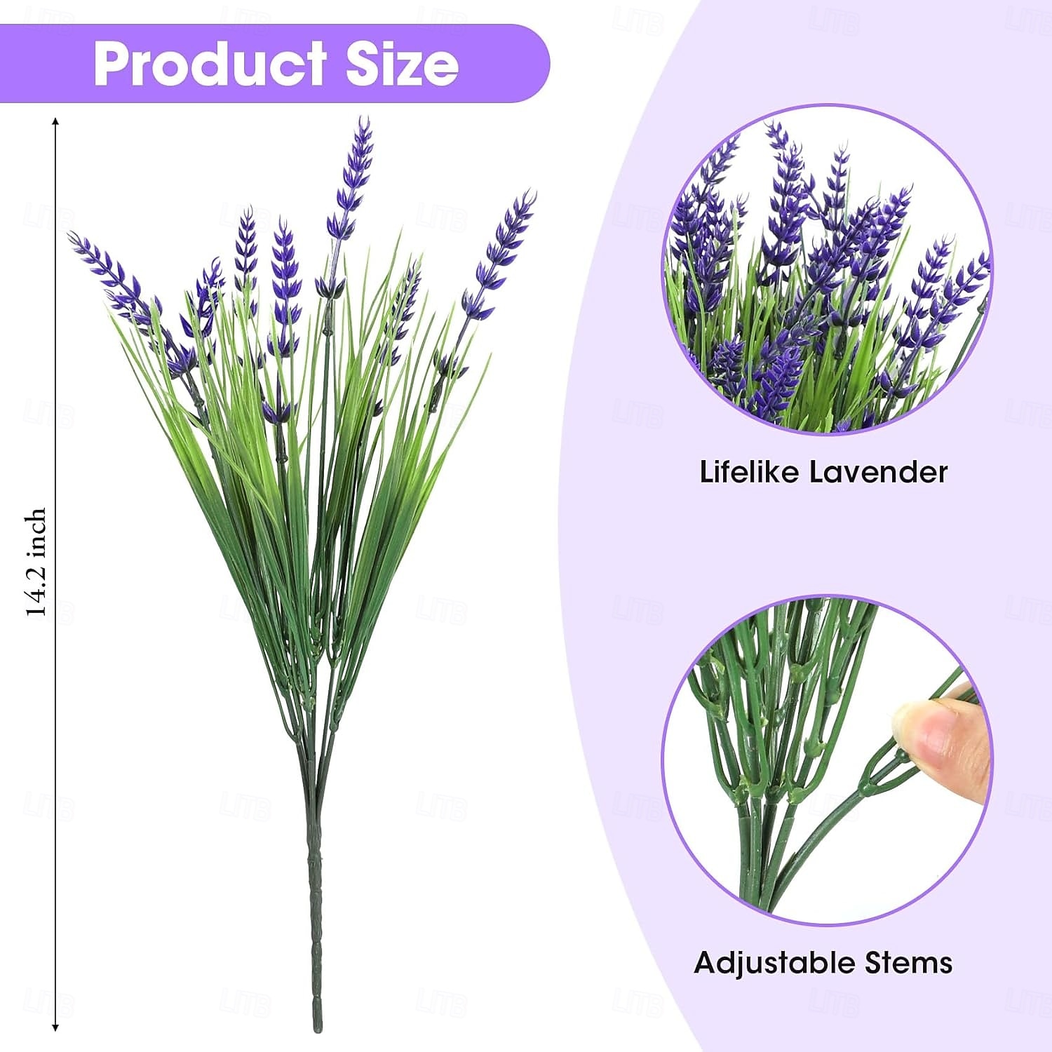 24 mazzi di fiori di lavanda artificiali, piante viola da esterno, fiori finti resistenti ai raggi UV, fiori artificiali da esterno, piante finte in plastica per veranda, giardino, fioriera, cortile, del 2026 a $32.99 –P2