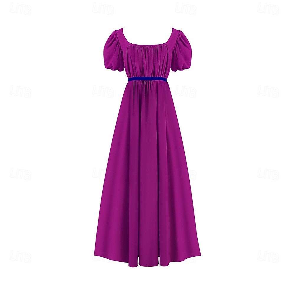 Retro Vintage Mittelalterlich Renaissance Knöchellänge Kleid Ballkleid Kleid im Regency-Stil Kurze Ärmel Prinzessin Dame Einfarbig Quadrathals Kostüm Damen königlich Halloween Karneval Leistung 2026 - $40.99 –P7
