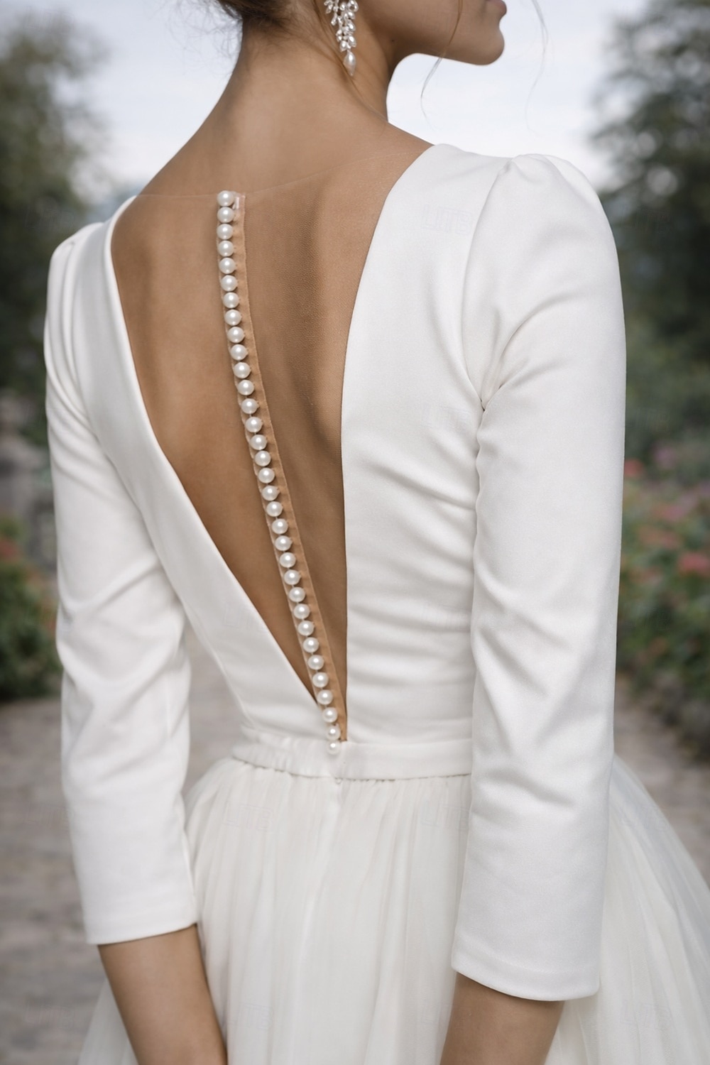 A-linja Polven yli Häämekot Morsiuspuvut Hääpuku Vintage 1940/1950-luku Valkoiset pikkumekot 3/4 hiha V kaula-aukko valmistuminen Syntymäpäivä Satiini Tylli kanssa Solid Color 2026 - $109.99 –P3