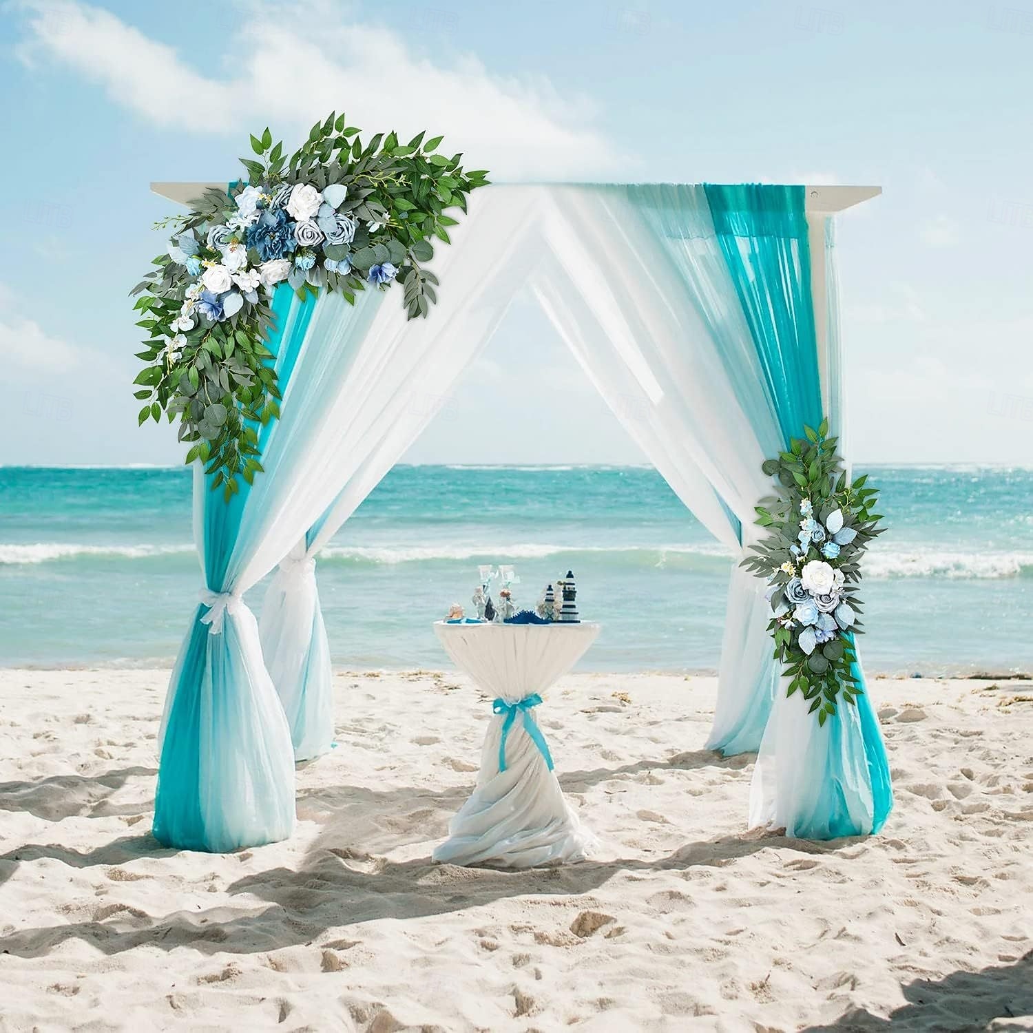 5 ks umělých stonků listů eukalyptu, svatební imitace jujube &banyánové listy, zeleň, větve, umělé rostliny ve stylu jarního lesa do bytové dekorace vázy 2026 - $20.99 –P6