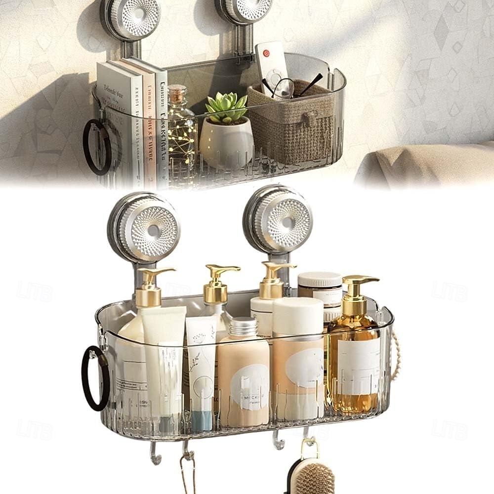 2026年 ドリル不要の浴室用吸盤収納ボックス、2026アップグレード取り外し可能な浴室用吊り下げ式吸盤収納ボックス、家庭用波形吸盤収納ホルダー、浴室用シャワーキャディ  コレクション – $16.99 –P1