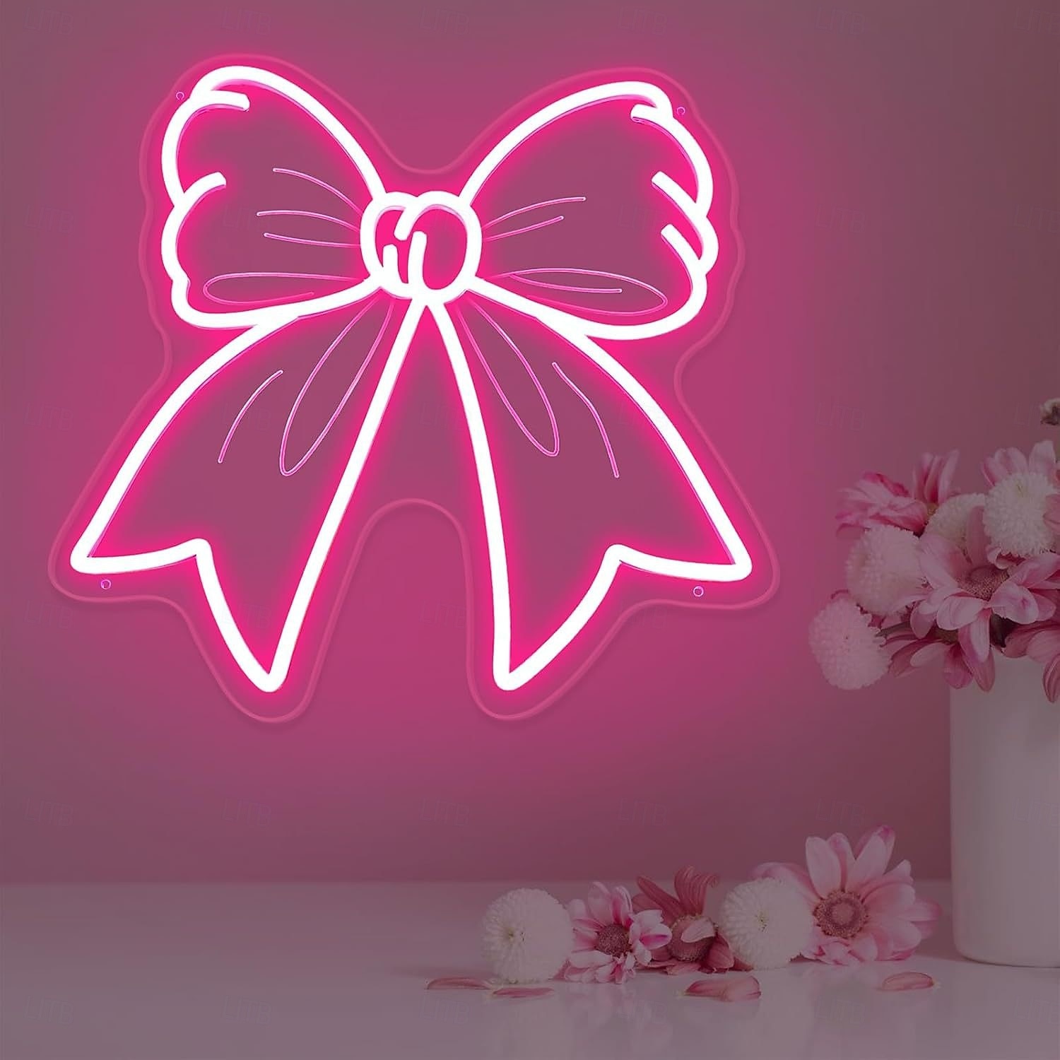 1 st rosettformad neonvägglampa, dimbar USB-driven för flickors sovrum, vardagsrum, fest, högtid, inomhusdekor, LED-neonskylt 2026 - $45.28 –P2