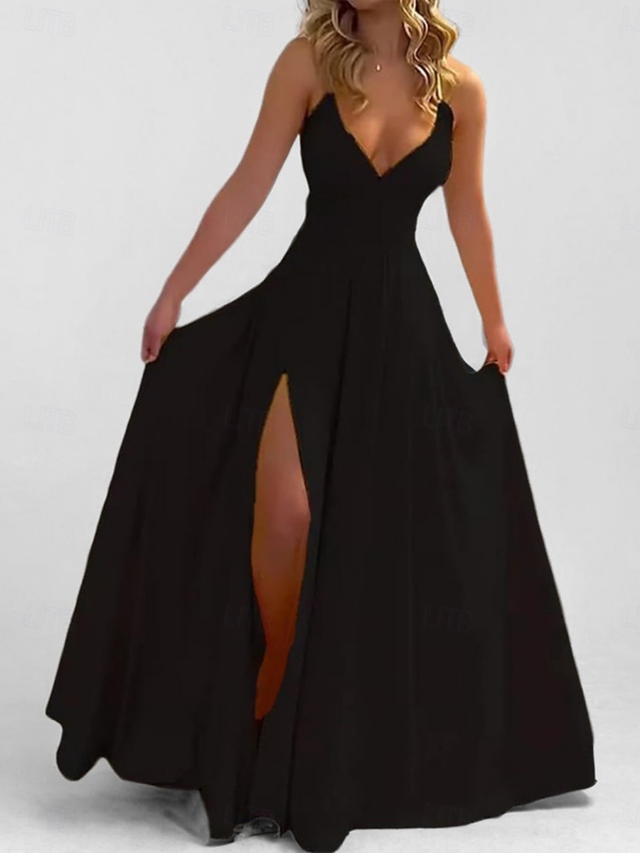 Per donna Abito maxi Abito da Ballo Vestito da Festa Abito da Cocktail Abito Sottoveste Moda Caldo Moderno All'aperto Vacanza Feste Vestibilità regolare Semplice Senza Maniche Scollo a V Nero Bianco del 2026 a $25.99 –P2