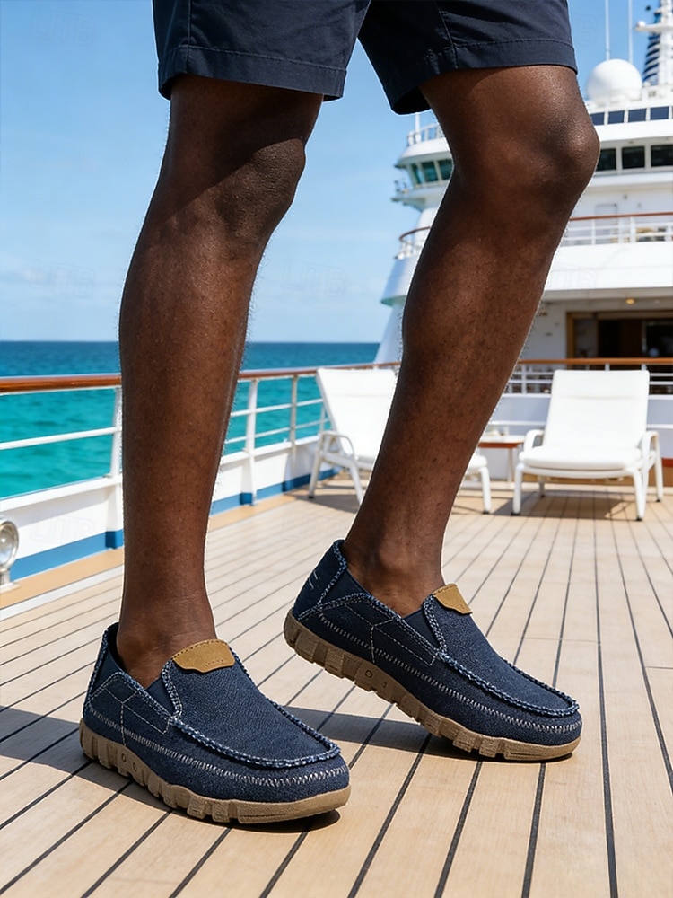 Men's Tan Slip-On Shoes, Soft Textile Upper, Durable Jute Sole, Relaxed Beachwear Style for Island & Cruise, Summer Travel & Leisure 2026 - $42.99 –P1