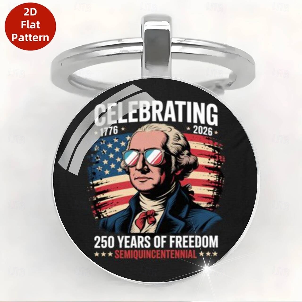 8 delar 250 år av frihet, amerikanskt 250-årsjubileum, nyckelringar i zinklegering &kristallglas, amerikansk historia &patriotiska symboler, amerikansk flagga &Eagle Capitol självständighetsdag 2026 - $13.99 –P7
