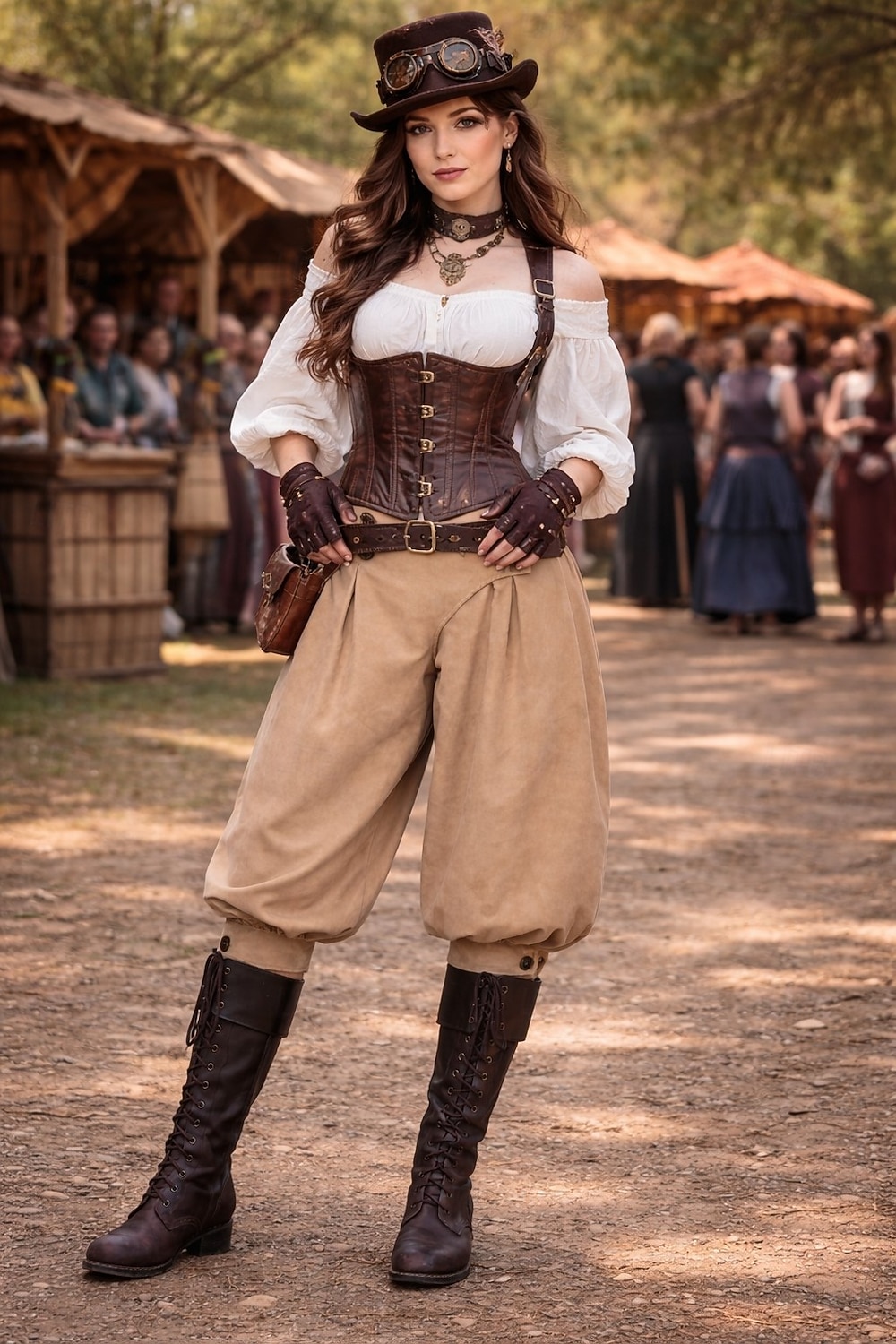 Mittelalterlich Renaissance Steampunk Piratenhose Pirat Kostüm Damen Vikinger Seeräuber Fantasie Leistung LARP Renaissance-Messe Erwachsene Hose Frühling 2026 - $42.99 –P17