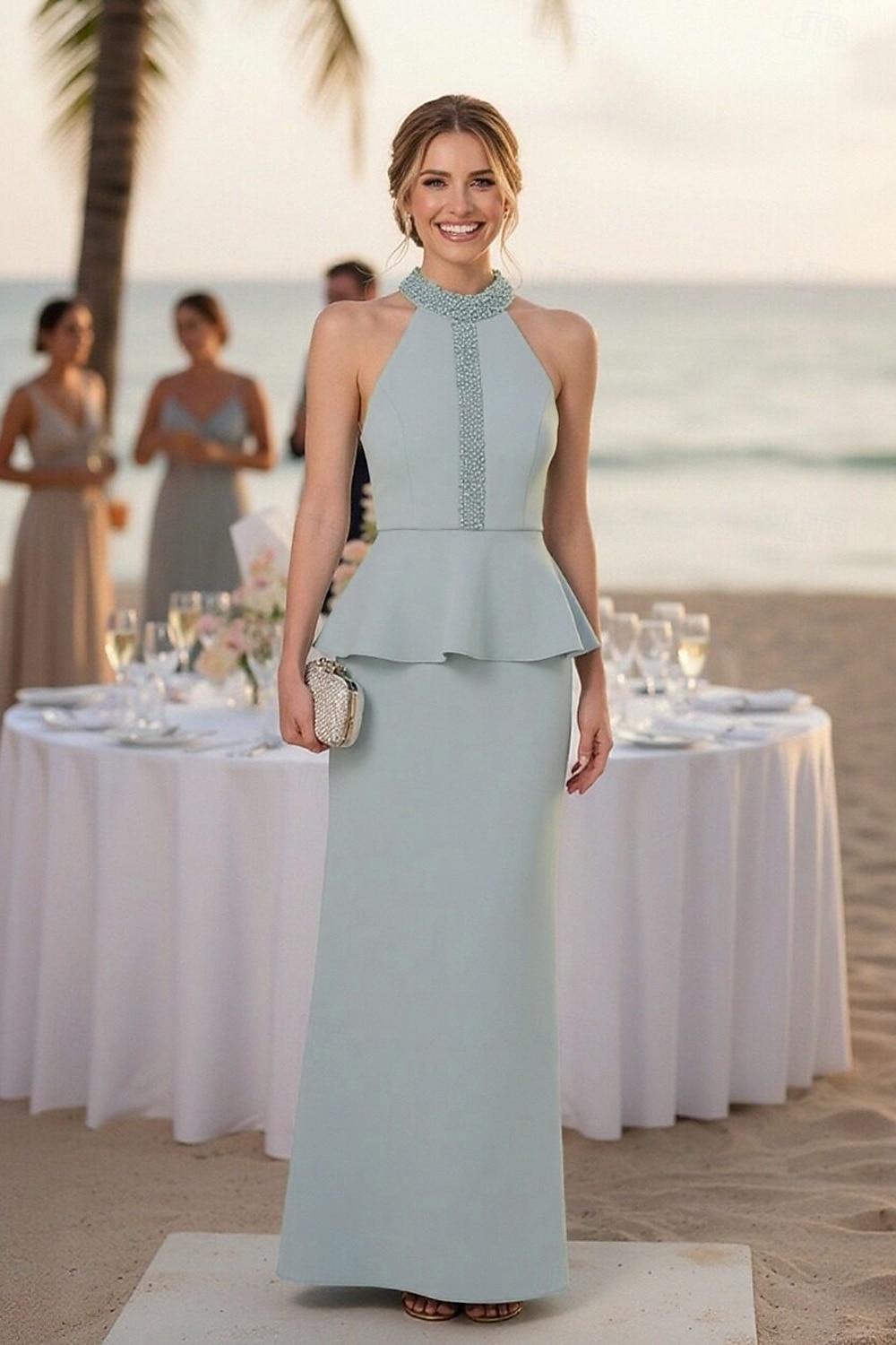 Linea ad A Tubino Colonna Lunghezza al pavimento Abito da invitata a nozze Abito Formale Abito da sera Abiti da Ballo Elegante Senza Maniche All'americana Balli di fine anno Formale Chiffon Crepe del 2026 a $172.99 –P1