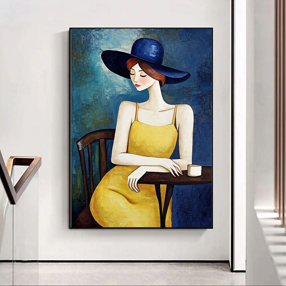 Large painting handmade Abstract Woman Canvas Wall Art Hand-painted ...
