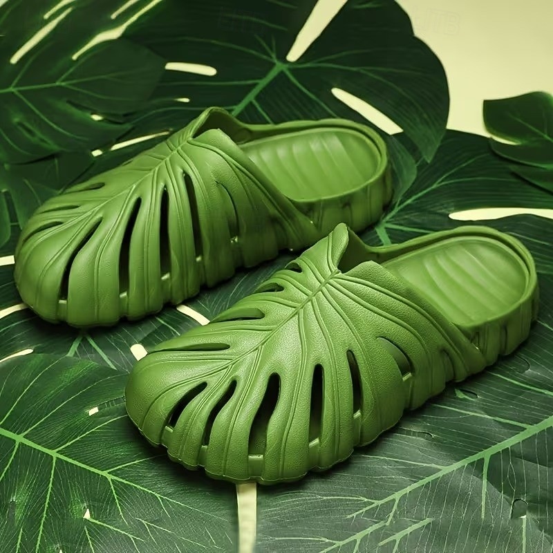 Papuci casual de vară pentru bărbați și femei, papuci de exterior cu talpă groasă din raion de bambus, pantofi cu gaură în spate, model broască țestoasă 2026 - $24.99 –P1