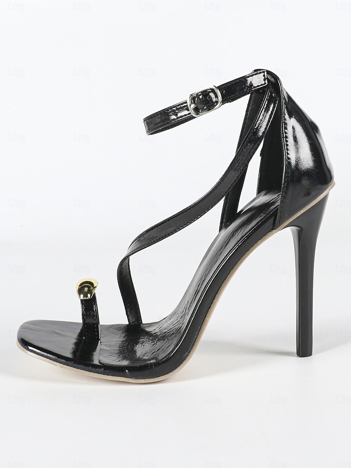 naisten mustat nilkkaremmillä varustetut stilettosandaalit – elegantit häävieraiden korkokengät kaupunkitilaisuuksiin 2026 - $46.99 –P4