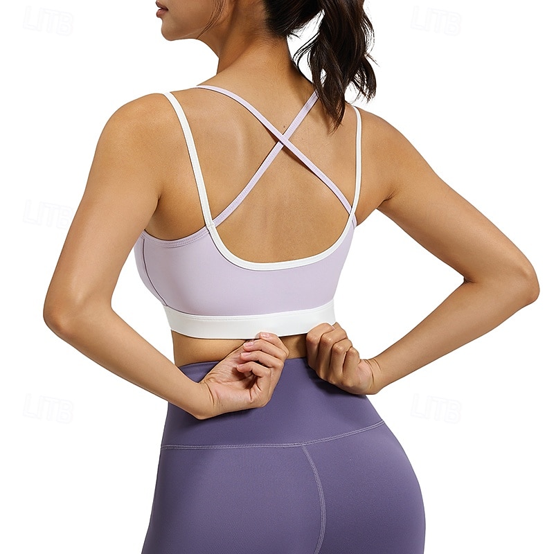 Femmes Soutien Moyen Débardeur Rembourré Brassières et Soutiens-gorge/Sport Mince ​Brassière Soutien-Gorge Rembourré Salle de sport Exercice Course Léger Élastique Respirant Noir Jaune Violet Couleur de 2026 ? $13.99 –P1