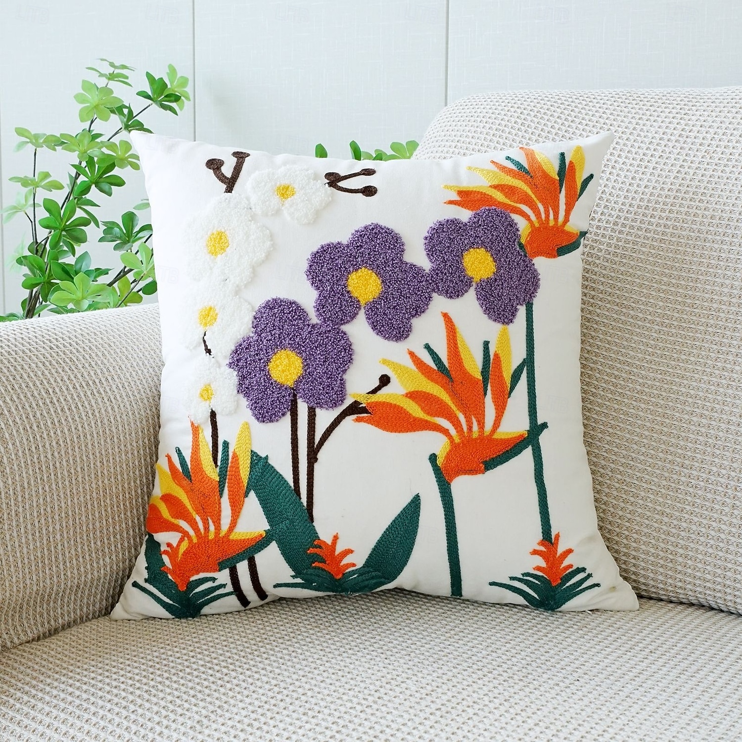 Country Style Embroidered Pillow Covers Living Room Sofa Cushion Fresh Floral Plant Throw Pillow for Window Seat Headrest 2026 - $18.99 –P6