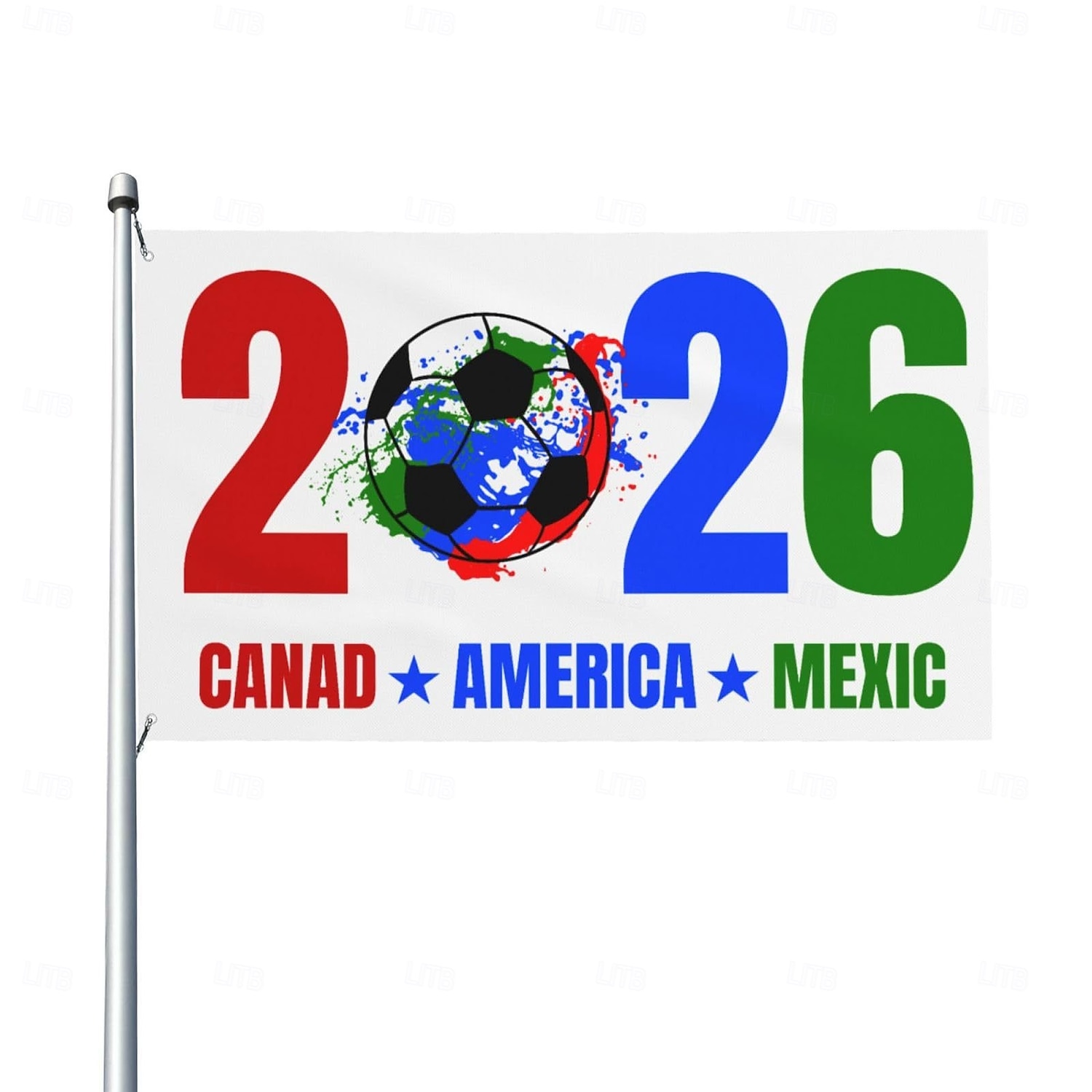 Bandera de la Copa Mundial 2026 para fanáticos, pancarta de México, Estados Unidos y Canadá, decoración para fiestas, telón de fondo 2026 - $13.99 –P2